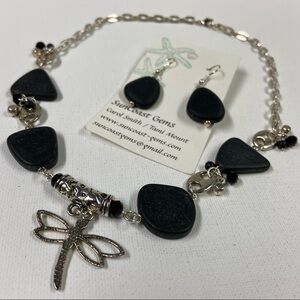 Suncoast Gems dragonfly necklace and earrings set